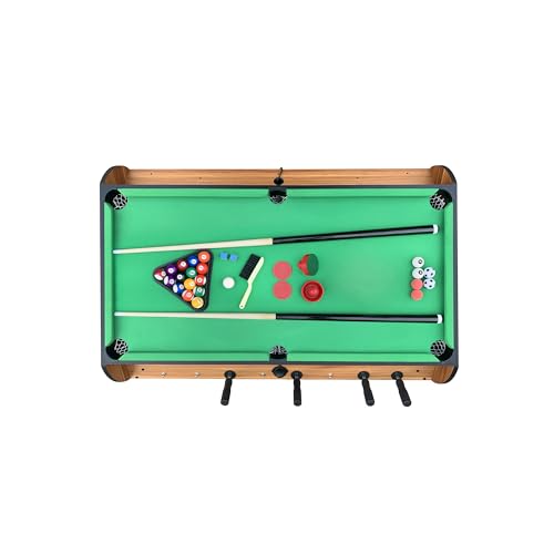 KICK Triplex 55″ Telescopic Rods 3-in-1 Swivel Multi Game Table – Foosball, Pool/Billiards & Air Hockey - color: Brown