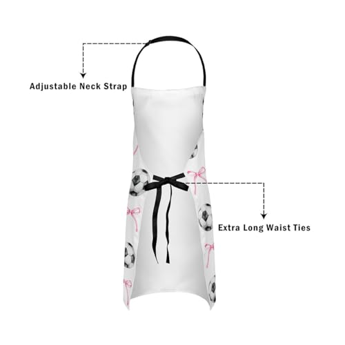 Manfei Blue Bowknot Kids Kitchen Apron - color: Black White