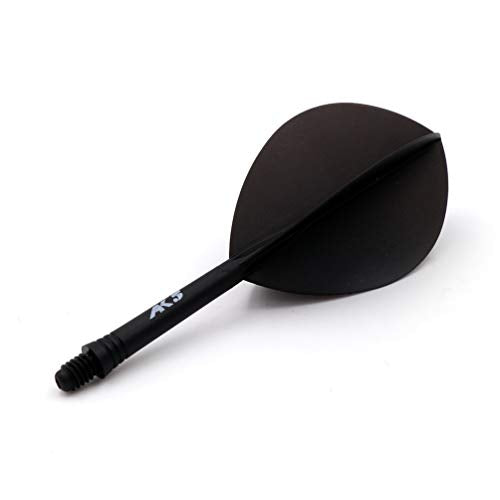 CUESOUL 6 Pieces ROST Integrated Dart Shaft and Flights - color: Shaft Length 28mm-Pear Shape-All Black