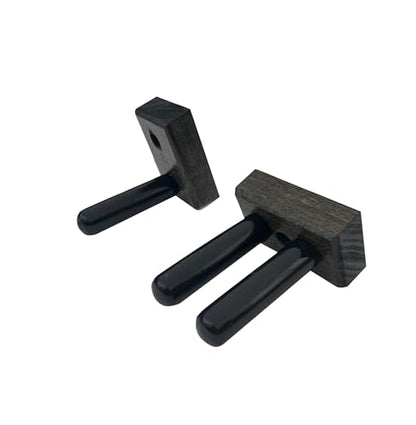 Matching Set of two Billiard Pool Rack Holders and a Billiard Pool Bridge Stick Holder (Made in the USA) (Black Aged) - color: Black Aged