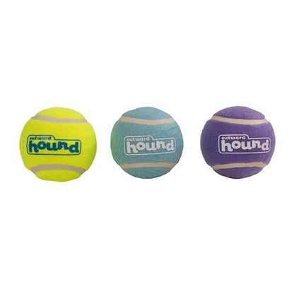 Outward Hound FlyFetch Squeaker Ballz Dog Toy, Squeaking Fetch & Retrieve Tennis Balls, Floats in Water, Compatible with FlyFetch Launch-A-Ball, 2.5", 3-Pack - color: Squeaker Ballz Multi