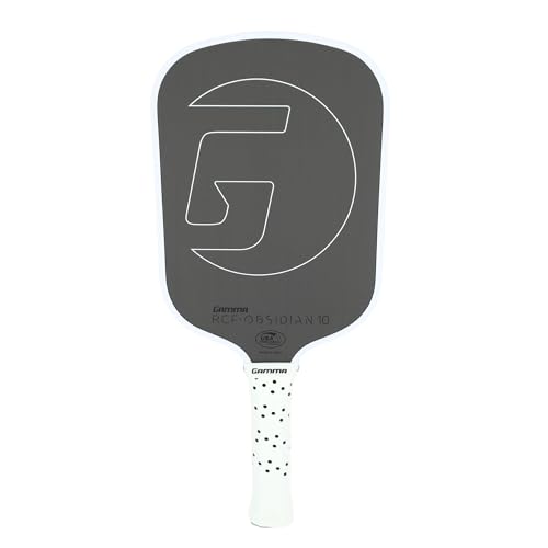 GAMMA RCF Obsidian Pickleball Paddle, Raw Carbon Fiber, 10mm, 13mm, and 16mm Options, Comfortable Molded Foam Handle, Sleak Design, Customizable Handle Weight System - style: Obsidian 10