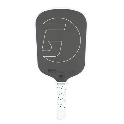 GAMMA RCF Obsidian Pickleball Paddle, Raw Carbon Fiber, 10mm, 13mm, and 16mm Options, Comfortable Molded Foam Handle, Sleak Design, Customizable Handle Weight System - style: Obsidian 10