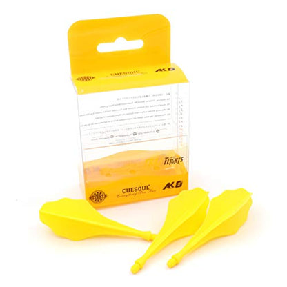 CUESOUL TRAJ AK8 New Integrated Dart Flights and Shafts Wave Shape,Very Slim Dart Flight 3 Sets - color: Wave Shape-Yellow