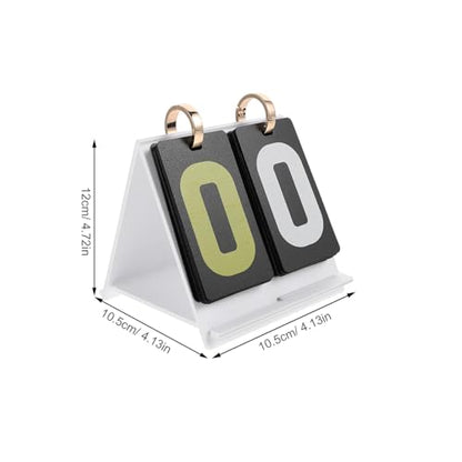Toyvian Mini Flip Scoreboard Score Keeper Flipper Acrylic White Portable Tabletop Score Counter for Soccer Basketball Volleyball Baseball Card Games