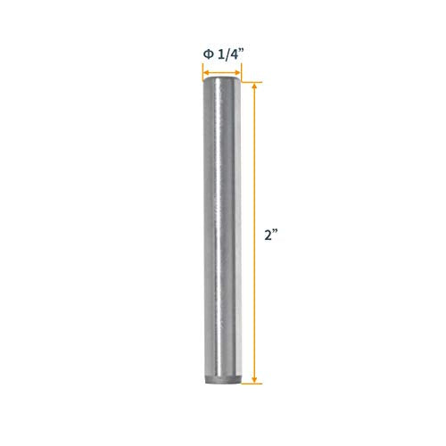 POWERTEC 71476 Hardened Steel Dowel Pins 1/4 Inch | Heat Treated and Precisely Shaped for Accurate Alignment – 10 pack - size: 1/4" x 2" (10pk)