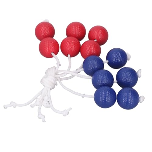 Jeanoko Golf Ladder Toss Balls Set, Vibrant Red & Blue Bolo Replacement Balls for Outdoor Lawn & Beach Game, Durable PE Material, 6 Pack