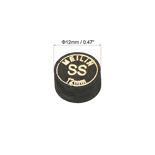 PATIKIL Pool Cue Tips Multiple Layer Pool Billiard Cue Tips Laminated Glue-on Snooker Stick Tip Billiard Accessories - size: 12mm, style: Super Soft