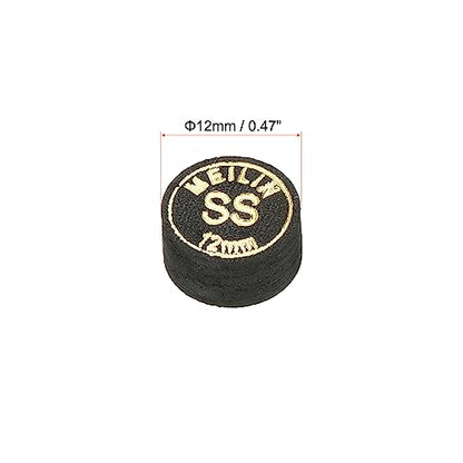 PATIKIL Pool Cue Tips Multiple Layer Pool Billiard Cue Tips Laminated Glue-on Snooker Stick Tip Billiard Accessories - size: 12mm, style: Super Soft