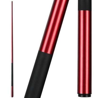 KMISE Fiberglass Graphite Composite Pool Cue Sticks 20oz 13MM Cue Tip One-Piece 58inch Professional Pool Cue Low-Deflection Billiard Cue Sticks Set of 1/4 for Home & Bar Play Black Red Color Available