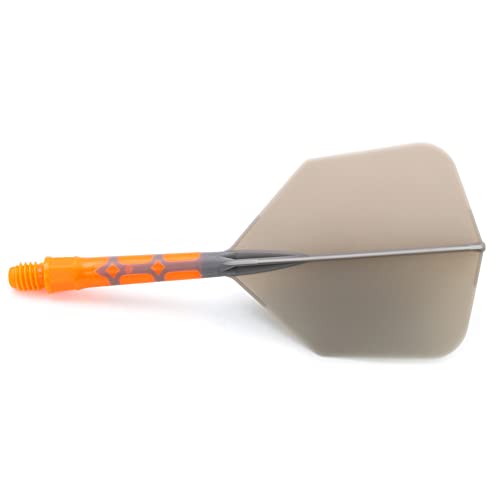 CUESOUL ROST T19 Integrated Dart Shaft and Flights Big Wing Shape Grey 28mm-Say Goodbye to Falling Dart Flight - color: with Orange Shaft