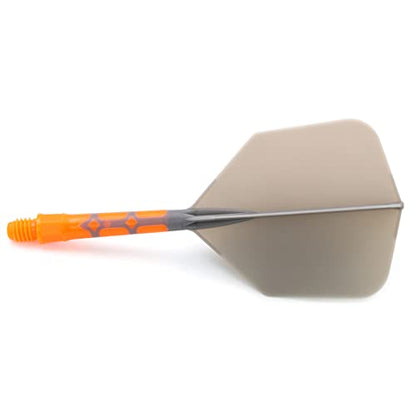 CUESOUL ROST T19 Integrated Dart Shaft and Flights Big Wing Shape Grey 28mm-Say Goodbye to Falling Dart Flight - color: with Orange Shaft
