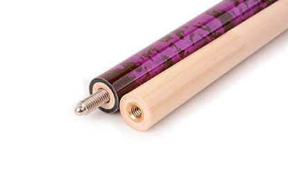58 inch Hand-Painted Series 2-Piece Billiard Pool Cue Stick with Irish Linen Wrap - color: Purple, size: 21oz