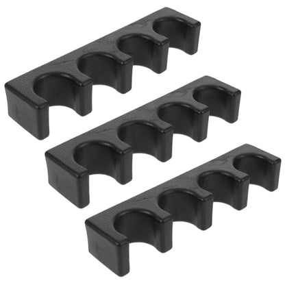 Cabilock 3pcs Pool Cue Holder Rack with Adhesive Backing, 4-cue Wall Mounted Billiards Stick Rack for Game Room and Club Cue Storage