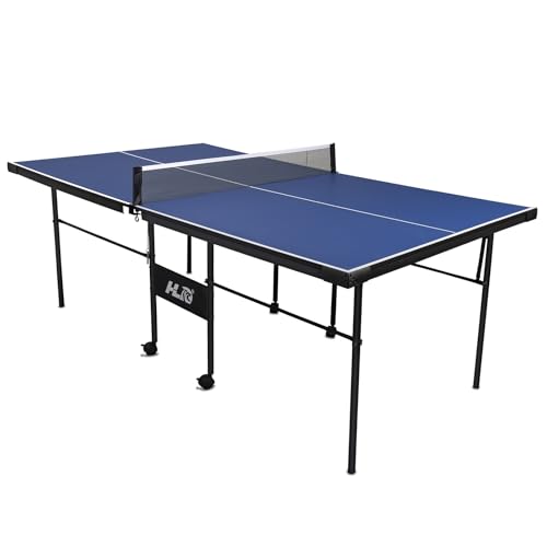 7FT Foldable Ping Pong Table for Indoor Use, Professional Table Tennis Table with Net, 2 Paddles & 2 Balls, with Single Player Playback Mode for Practice & Training, for Adults and Teens