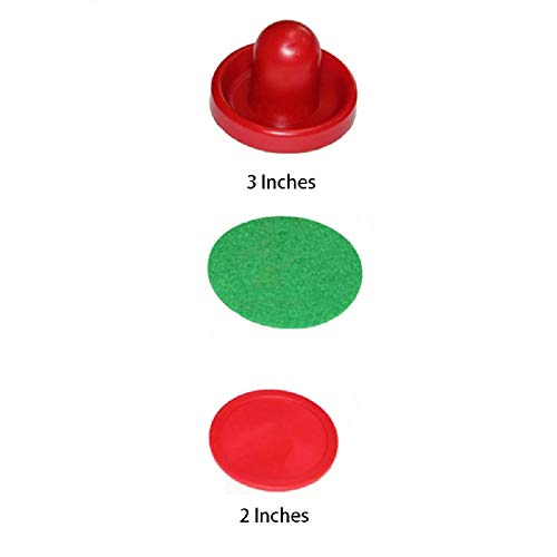Mini Air Hockey Pucks and Paddles - Replacement Set Value Pack - Set of Two Red Air Hockey Pushers and Four 2 Inch Red Pucks I Epic Gifts