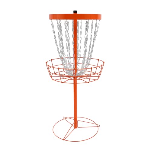 Disc Golf Basket, Portable Disc Golf Target Basket with 24 Heavy-Duty Chains, Professional Disc Golf Training Stand & Practice Basket for Backyard, Park, Camping