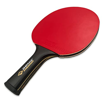 Donic-Schildkröt CarboTec 7000 Table Tennis Racket, 100% Carbon, Concave Handle, 2,3 mm Sponge, Liga Pad - ITTF, 758216