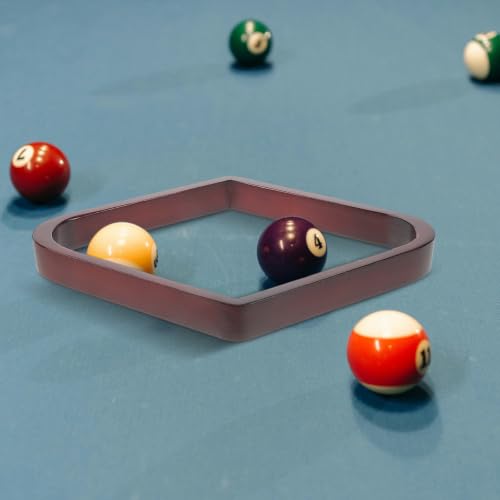 FUOYLOO Wooden Triangle Billiard Ball Rack for 2-1/4" Pool Balls Elegant Wood Design for Home Entertainment and Leisure Venues