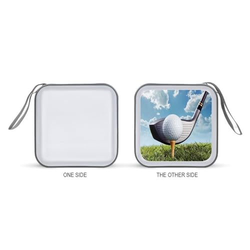 Golf Club CD Case Holder 40 Capacity DVD Case Wallet Portable Hard Plastic Disc Cases Storage Binder Large Storage Disc Wallet Bag with Zippers for Car Home Office Travel