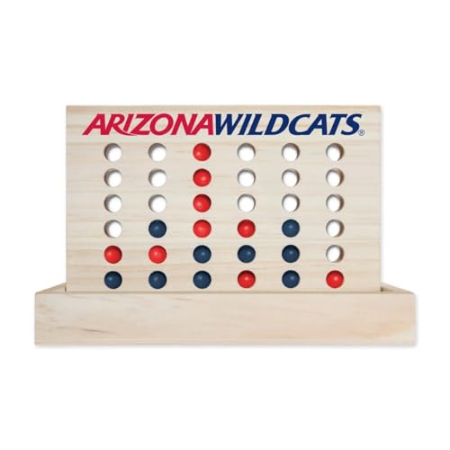 Rico Industries NCAA Mini Travel Team 4 in A Row Mini Game- Wooden, Team Colors, 5.5" x 8" (Arizona Wildcats) - style: Arizona Wildcats