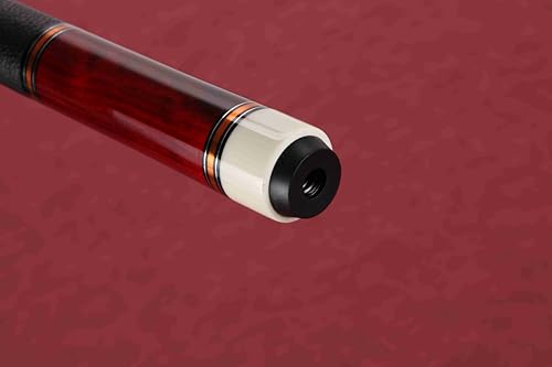 Pool Cue Stick Genuine Leather Cowhide Grip 58" 19 20oz 2 Piece with 12.5mm Tip,Canadian Maple Pro Billiard Cue,for Adults/Beginner/Pro Player. - color: Red-19oz-Genuine Leather Grip-Only Cue