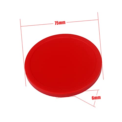 75mm Air Hockey Pucks Set of 4 Red Table Hockey Paddles Sturdy Replacement Accessories for Boys and Girls and Adults for Game Tables