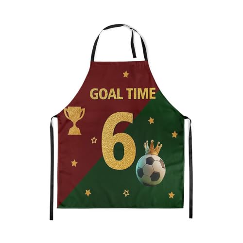 Manfei Baseball Kids Kitchen Apron - color: Red Green Golden