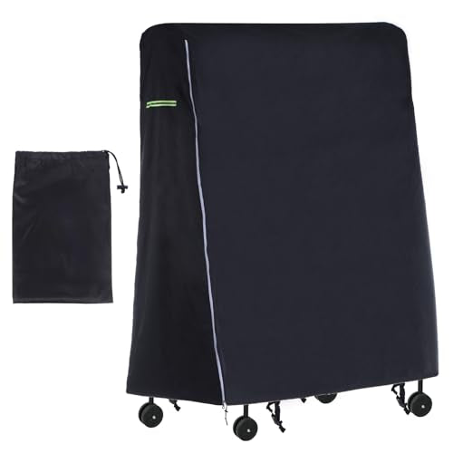 PATIKIL Folding Table Tennis Table Cover, 65'' x 28'' x 73'' Table Tennis Cover 600D Oxford Waterproof Foldable Table Cover with Storage Bag & Zipper for Outdoor Indoor, Black