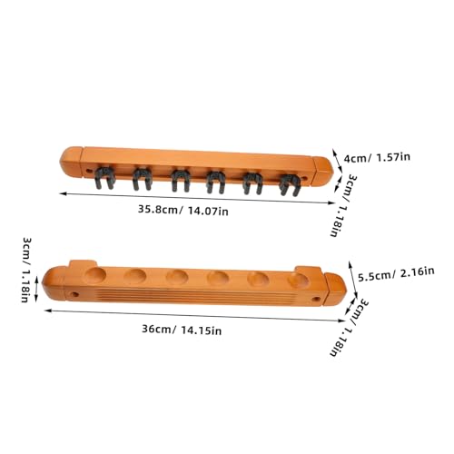 POPETPOP 2pcs Wall-mounted Pool Stick Rack Billiards Storage Easy Install Pool Stick Holder Space-saving Design for Game Rooms - color: Light Yellow