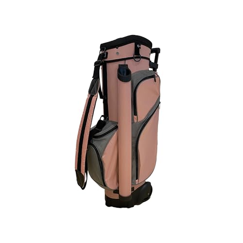 RJ Sports Spinner X Transport Wheeled Golf Cart Bag - color: Pink/Heather Grey