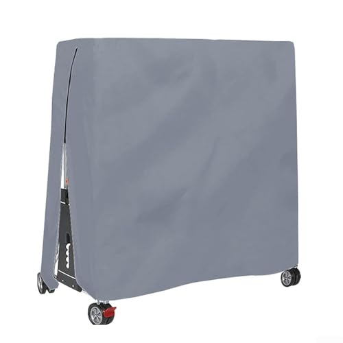Outdoor Table Tennis Table 210D Oxford Fabric Waterproof Windproof Dustproof Protective -Weather Fit Standard Foldable Pong Tables 165 x 70 x 185 cm Gray(Gray)