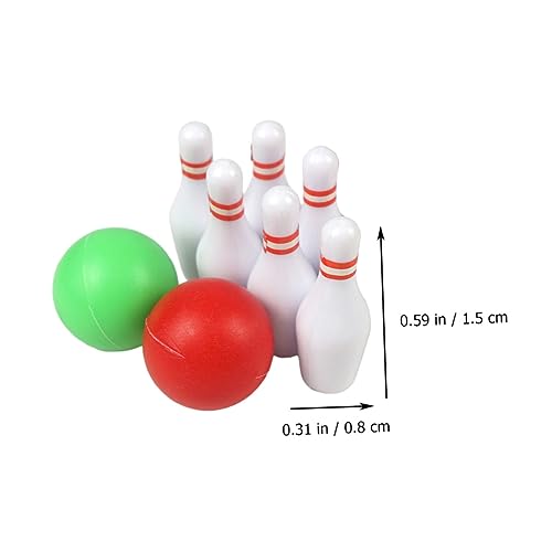 2sets Mini Bowling Model of Simulated Bowling for Mini House Decoration Creative and Realistic Accessory for Photography and Play