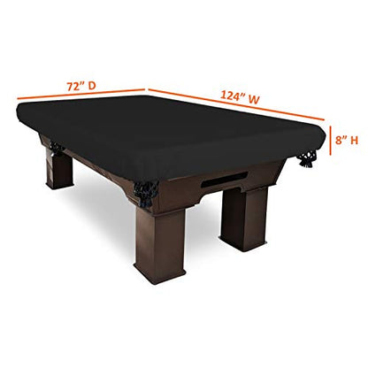 Covers & All Pool Table Cover, Made of 18 Oz Cover Tuff, Waterproof, Ideal for Extreme Weather (124" W x 72" D x 8" H, Black) - color: Black, size: 124" W x 72" D x 8" H