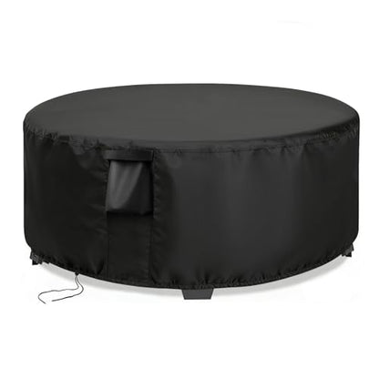 Patio Furniture Covers Round, 34 Inch Outdoor Dinner Table Cover Waterproof, Round Patio Coffee Table Cover for All Weather Resistant - 34 x 16 Inch - size: 34" DIA x 16" H