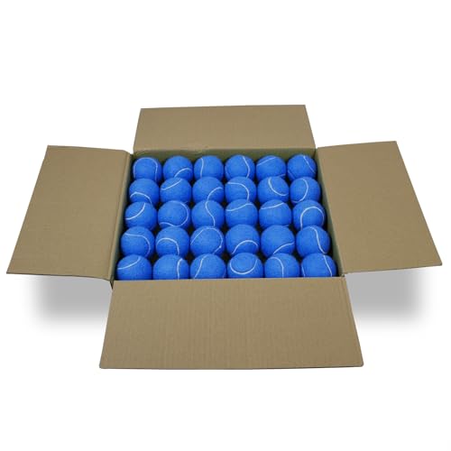 SHYUJAJIE Tennis Balls, 90 Pack Training Tennis Balls Bulk, High Elasticity Practice Tennis for Beginner, Exercise Playing Balls for Pet Dog - color: Dark Blue