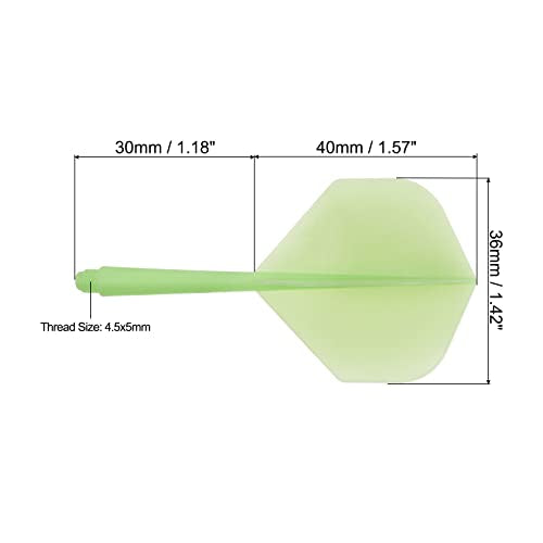 PATIKIL Integrated Dart Shaft & Flights, Pack Lightweight Dart Flight Set - color: Green