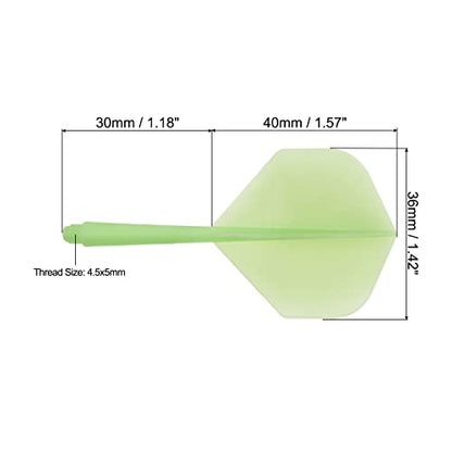 PATIKIL Integrated Dart Shaft & Flights, Pack Lightweight Dart Flight Set - color: Green