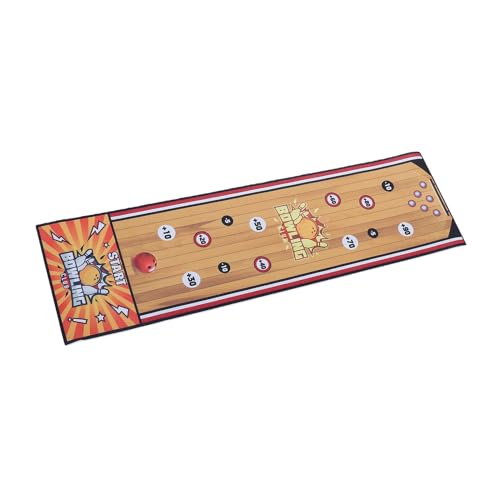Mini Bowling Set, Indoor Bowling Game Mat with 6 Pins and 6 Balls, No Tools Assembly Required, Foldable for Easy Storage, Perfect for Family Game Night and Parties