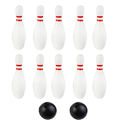 Kids Bowling Toy Set 10 Pcs with 2 Balls, 22cm (8.66in) Plastic Bowling Pins, Indoor Bowling Game for Children