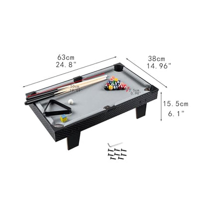 kowaku Mini Tabletop Pool Set Billiards Game Home Billiard Cues Game Balls Desktop Snooker for Kindergarten Bar Nursery Kids Adults, 63cmx38cmx15.5cm