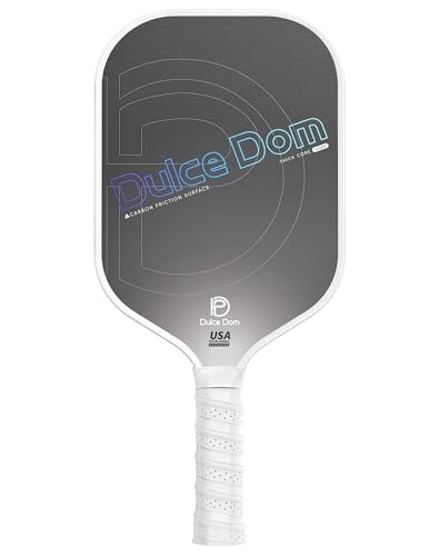 Dulce DOM Pickleball Paddles Set of 2/4 - USAPA Approved, 4 Indoor Outdoor Pickleball Balls, Fiberglass Surface Paddle Racket with Cover Bag, Ideal Training Equipment Gift for Men & Women - color: Grey*1