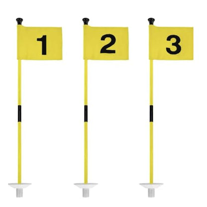 Golf Flagstick with Flag Surface - Portable Design, Ideal for Yard Practice Putting Green - color: yellow