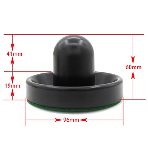 Air Hockey Pucks and Paddles,Black Air Hockey Puck Pusher,Goal Handles Paddles Replacement Accessories for Game Tables (4 Striker 96mm with Pads, 8 Pucks 64mm Thick and Thin)