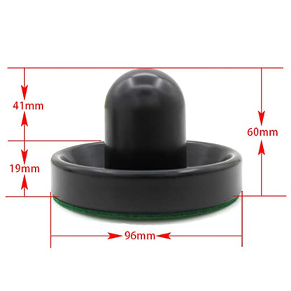 Air Hockey Pucks and Paddles,Black Air Hockey Puck Pusher,Goal Handles Paddles Replacement Accessories for Game Tables (4 Striker 96mm with Pads, 8 Pucks 64mm Thick and Thin)