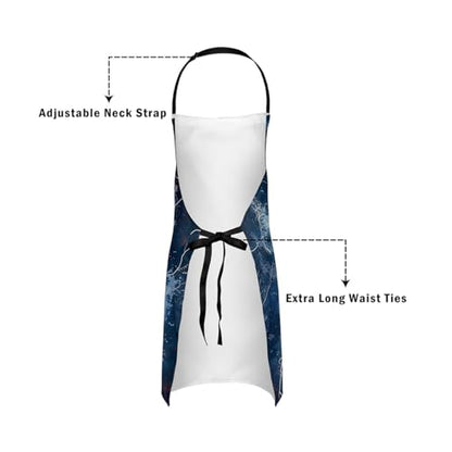 Manfei Ball Sports Kids Kitchen Apron - color: Dark Blue Red White