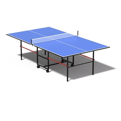 8ft Folding Ping Pong Table Set, Medium Ping Pong Table Set, Adjustable Legs and Rubber Suction Cups, Aluminum Frame, Folding Legs, 4 Wheels