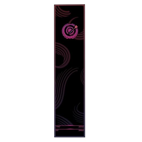 Dart Mat with Throw Line - Crystal Velvet 34x300cm | Portable Dart Oche Mat Floor Protector | Non Slip Throwing Line Practice Ḿat for Game Room Recreation Center Office Garage Dormitory - color: Pink