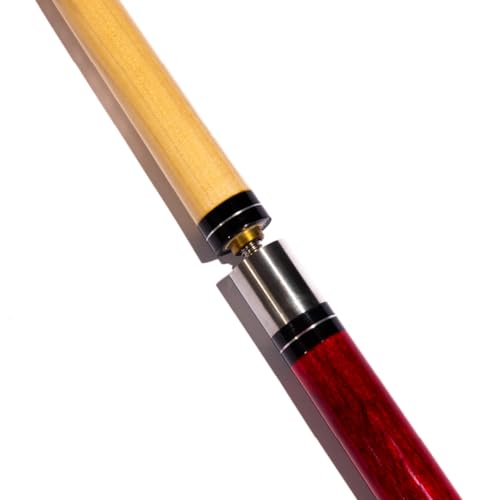 Ash Wood Pool Sticks Set of 4-57 inch 20oz Wooden Pool Cue Stick - House Bar Billiard Cue Sticks - 13 MM Genuine Leather Tips Pool Cues with Beautiful Colors- Black, Blue, Green & Red