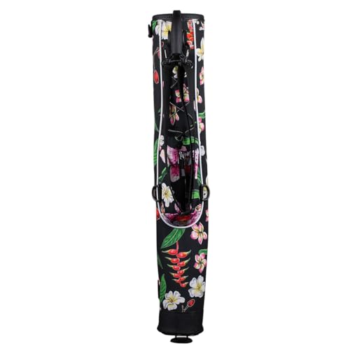 Orlimar Pitch ’n Putt Lightweight Sunday Golf Bag with Stand, Ultra-Light Carry Design, Two-Way Divider Top, Shoulder Strap, Compact Carry Golf Bag for Men & Women - color: Hibiscus Flowers